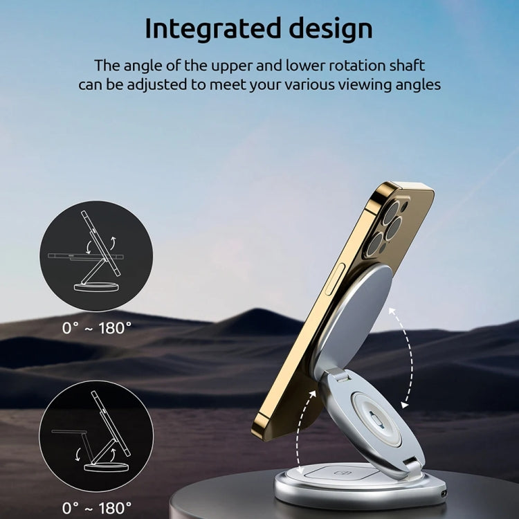 3 In 1 Zinc Alloy Magnetic Folding Charger