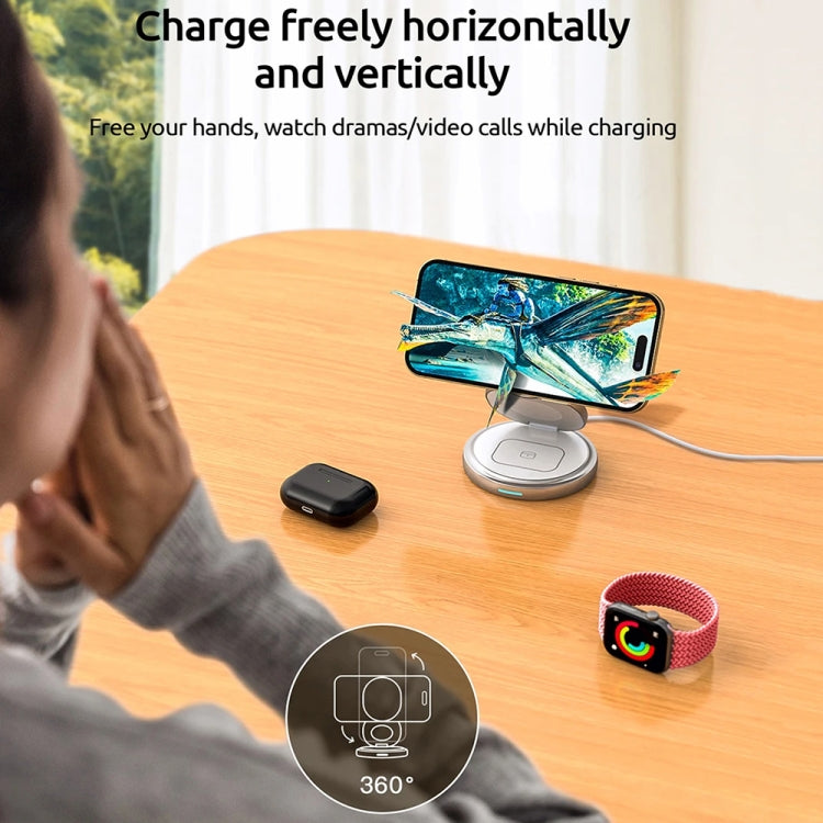3 In 1 Zinc Alloy Magnetic Folding Charger