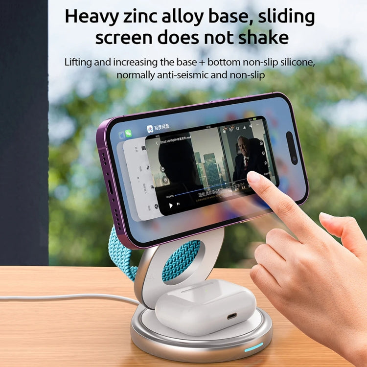 3 In 1 Zinc Alloy Magnetic Folding Charger