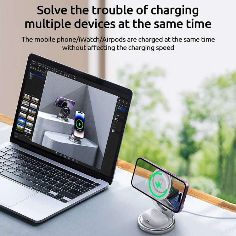 3 In 1 Zinc Alloy Magnetic Folding Charger