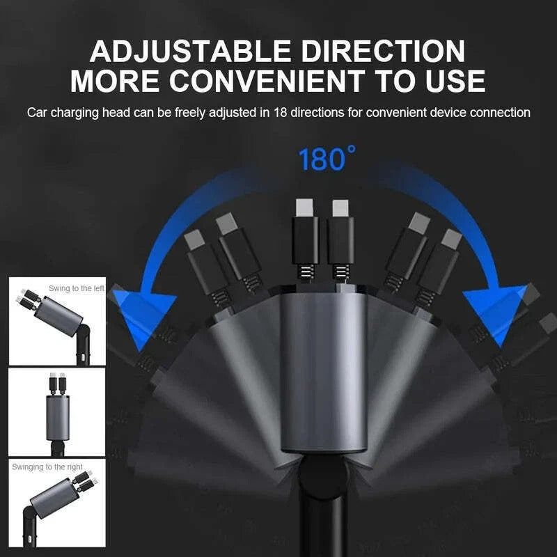 4-in-1 Retractable Car Charger