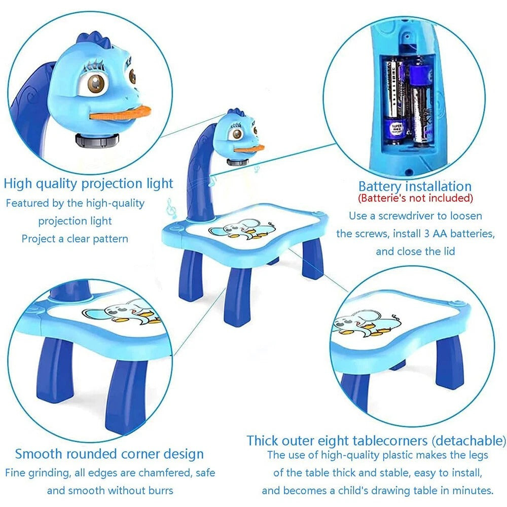 Children LED Projector Art Drawing Table