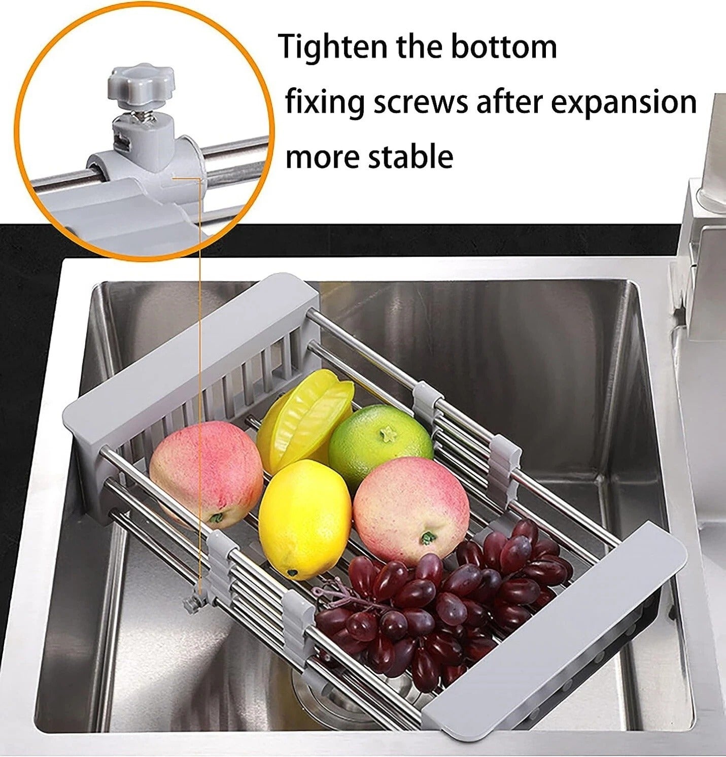 Adjustable Dish Drying Sink Rack Holder
