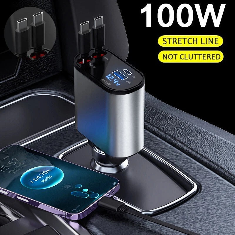 4-in-1 Retractable Car Charger