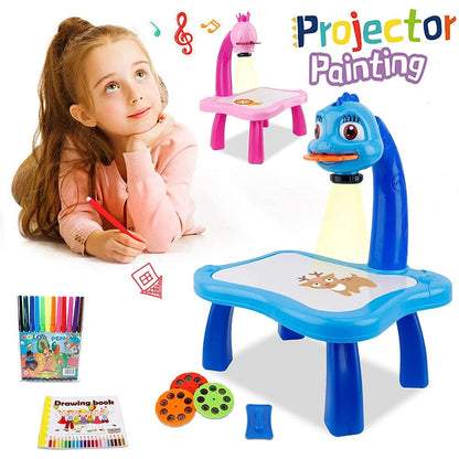 Children LED Projector Art Drawing Table