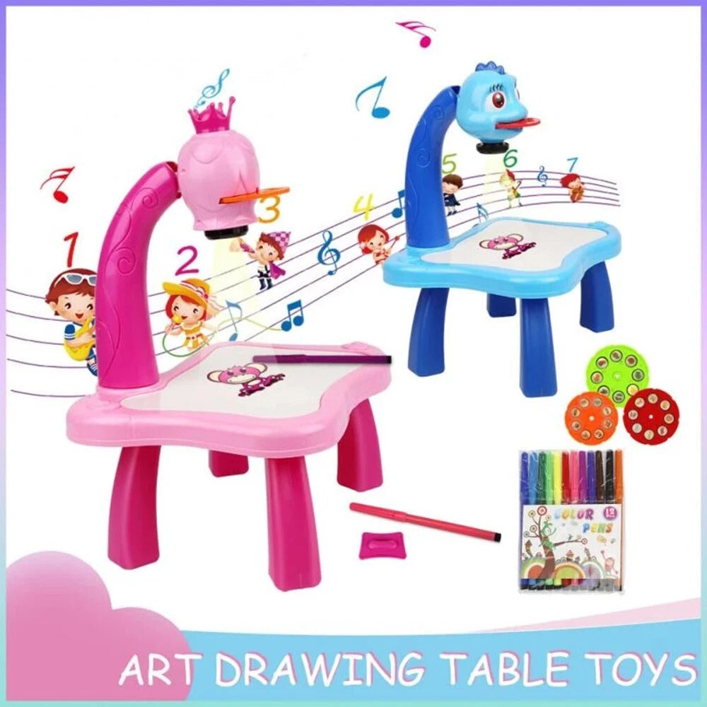 Children LED Projector Art Drawing Table