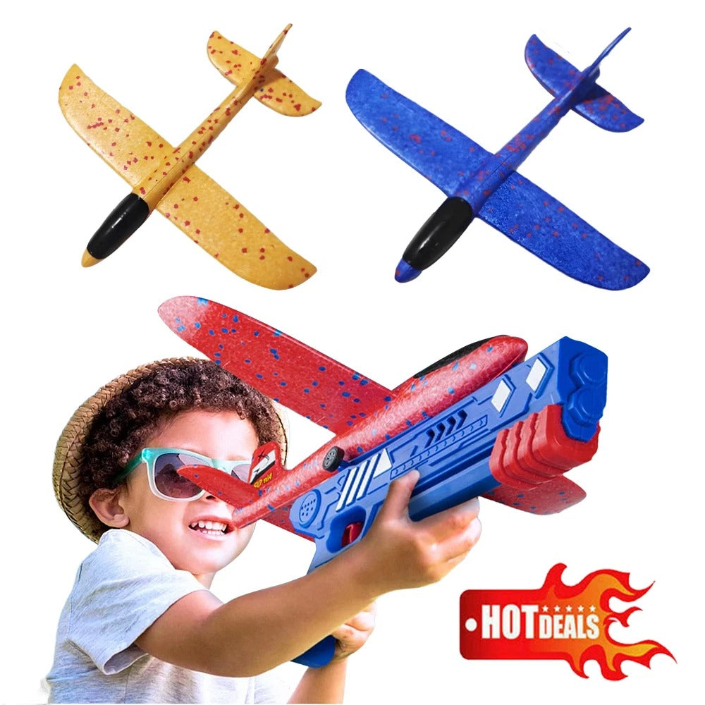 Airplane Launcher Toy – Foam Throwing Glider & Catapult Gun