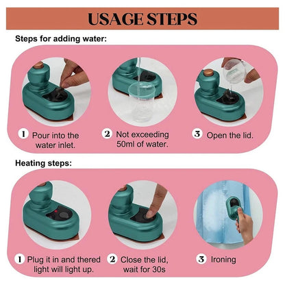 Micro Steam Iron Travel Handheld Mini Iron Garment Steamer Portable