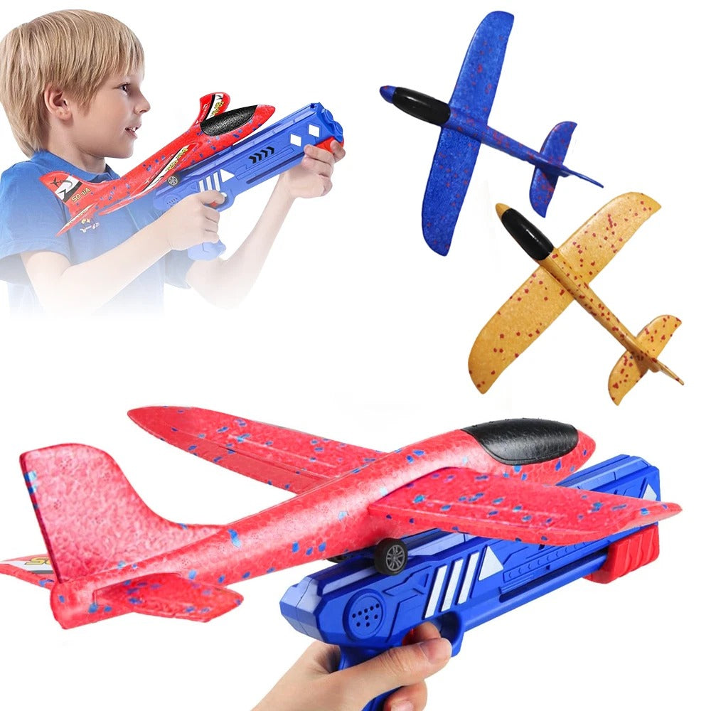 Airplane Launcher Toy – Foam Throwing Glider & Catapult Gun