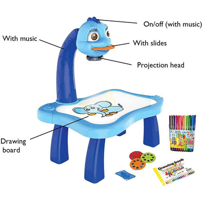 Children LED Projector Art Drawing Table