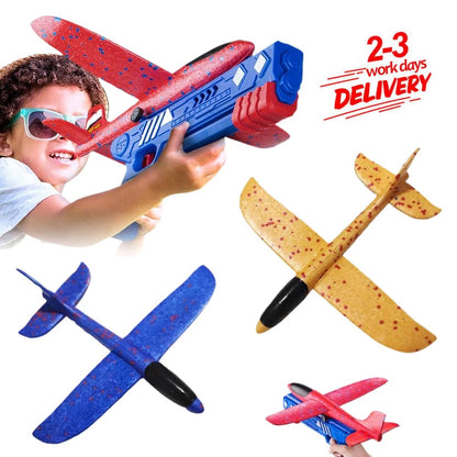 Airplane Launcher Toy – Foam Throwing Glider & Catapult Gun