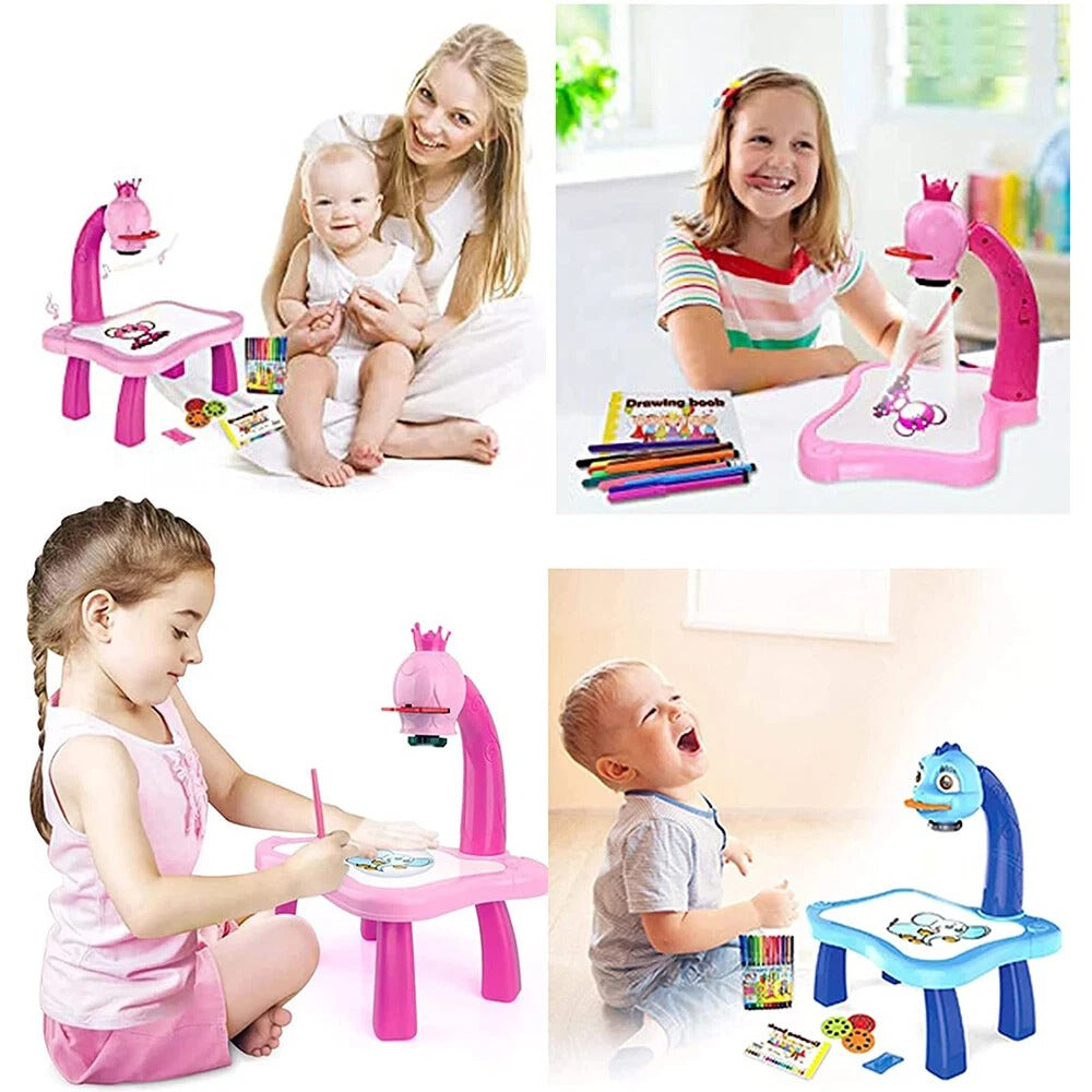 Children LED Projector Art Drawing Table