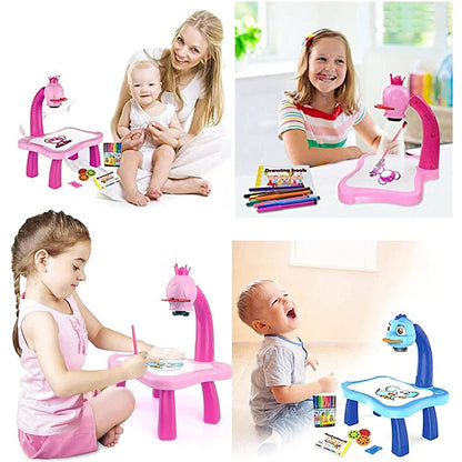 Children LED Projector Art Drawing Table