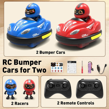 2 Pack Remote Control Bumper Cars | RC Ejecting Battle Toy for Kids
