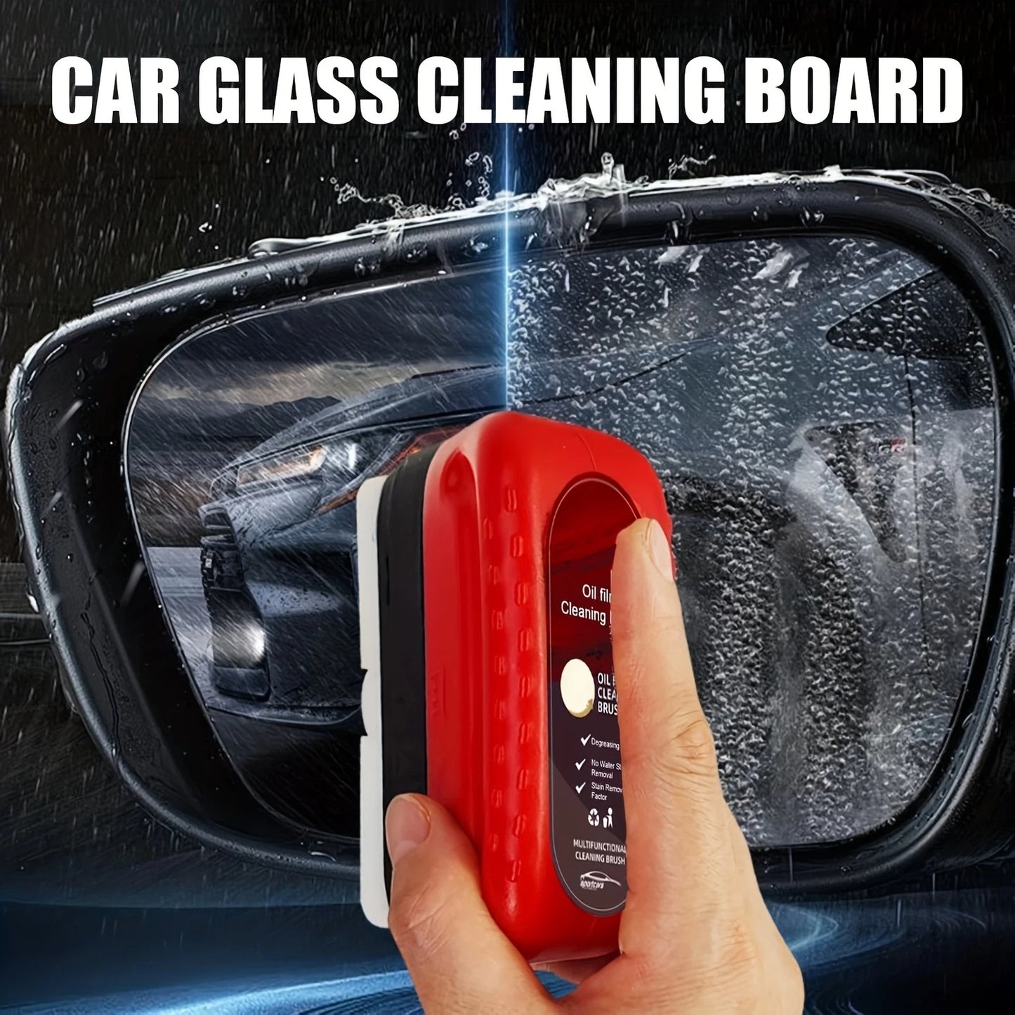 Car Glass Oil Film Cleaner with Reusable Foam Sprayer