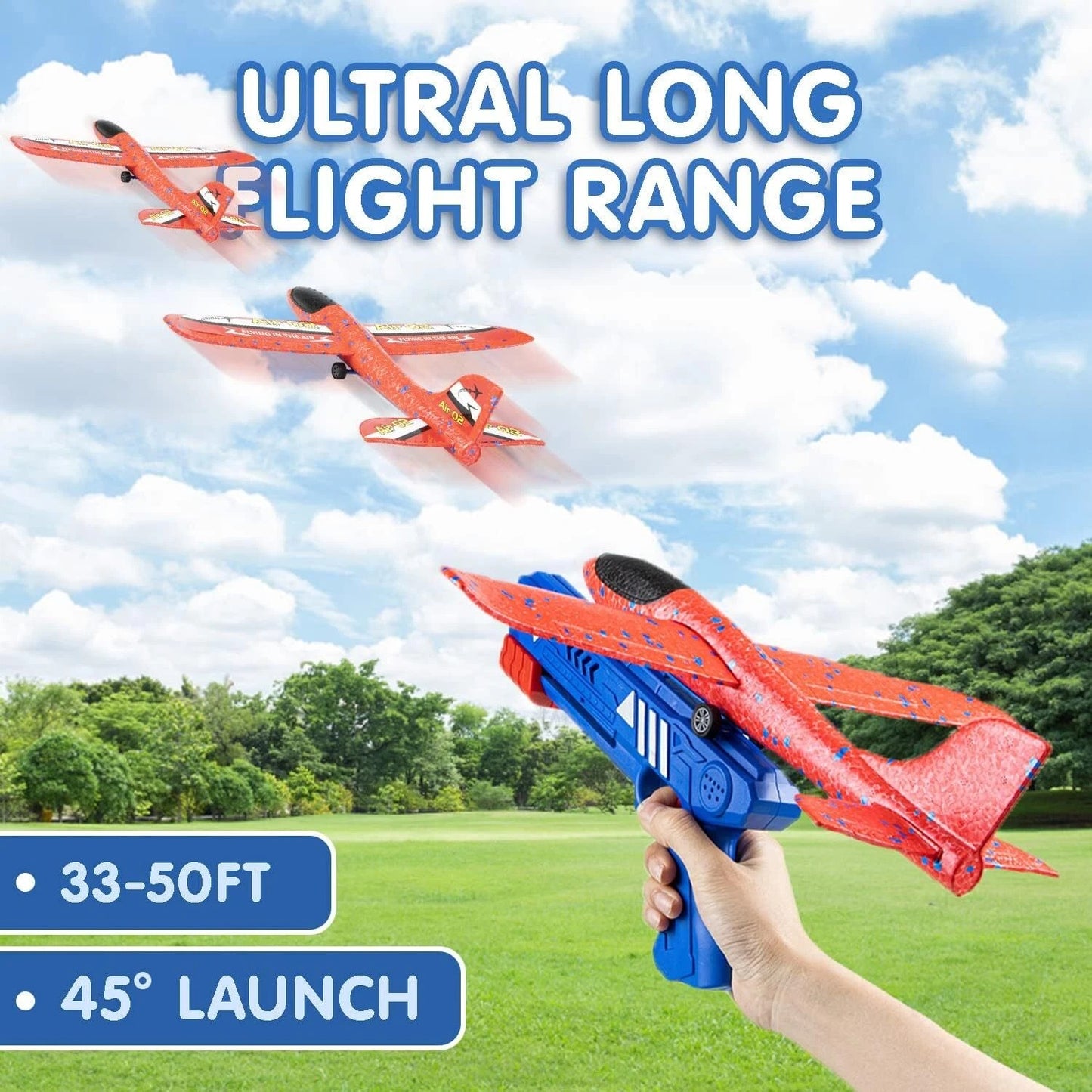 Airplane Launcher Toy – Foam Throwing Glider & Catapult Gun